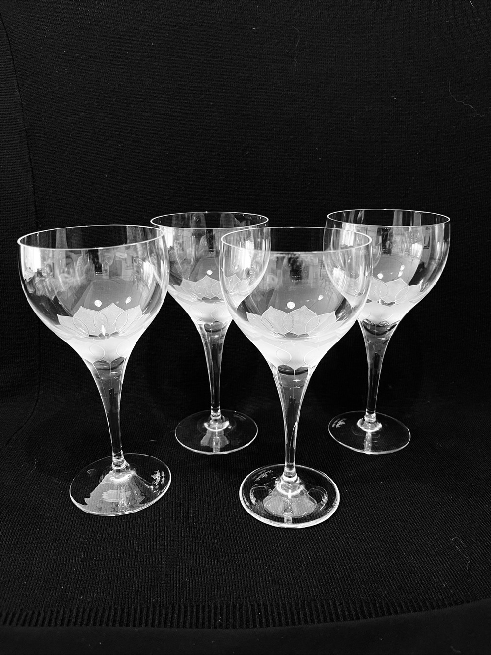 Vintage Rosenthal Studio Line Lotus Blossom Set of 4 Wine Glasses 6.5” Signed